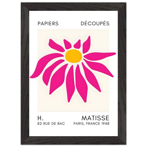 Artfulprints Poster met Lijst Matisse – Deep sea dance pink   - A4 21x29.7 cm - Roze