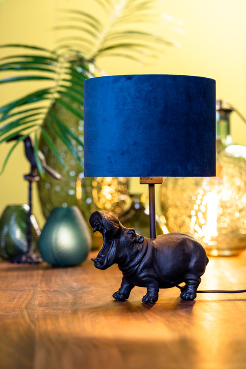 Light & Living lampenkap VELOURS - Ø20x15cm - blauw - vtwonen shop