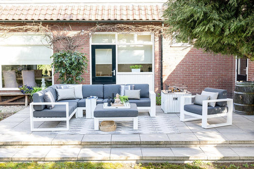 Cube lounge tafel - 100x100 cm - mat wit - reflex black - vtwonen shop