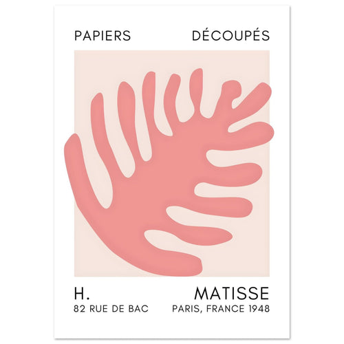 Artfulprints  Matisse – Coral bloom taupe   poster A4 21x29.7 cm