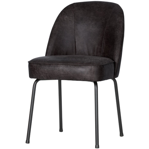 WOOOD eetkamerstoelen Vogue - Leer - Zwart - Set van 6