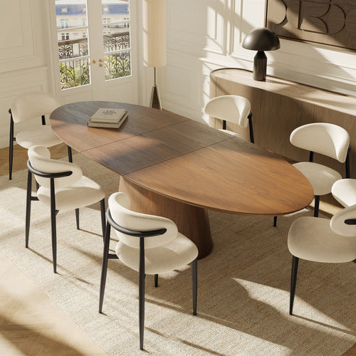 Premium Interiors - Set van 2 stoelen LINA - zacht aanvoelende geweven stof crème 52cm