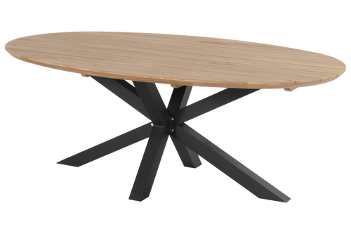 Hartman Tuintafel Stephanie - Naturel/Zwart Hout - 200x120x76cm