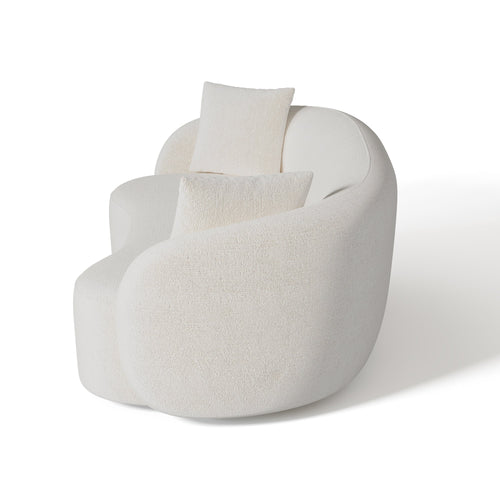Sia Home - Sofa CELINE - fluweel met reliëf crème 210cm