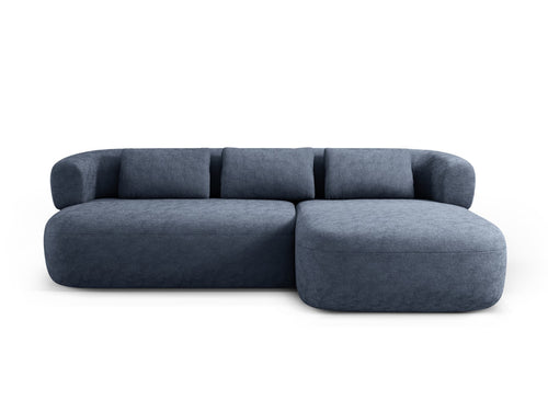 Micadoni rechter hoekbank Jenny 5-zits, chenille donkerblauw - 145x225x73cm