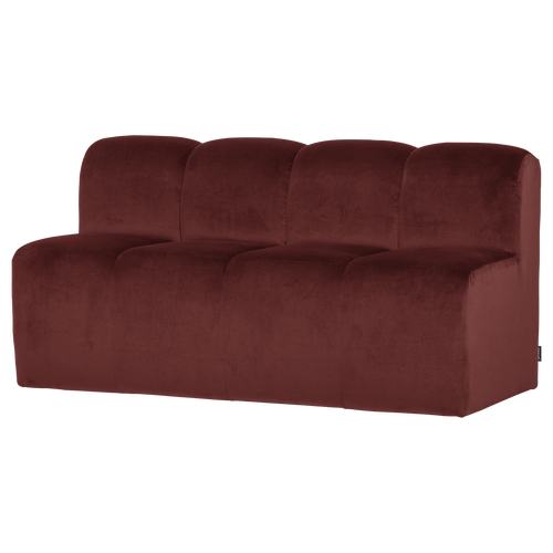 WOOOD eetbank 164cm met rugleuning Mojo - Velvet - Kastanjebruin - 83x164x73