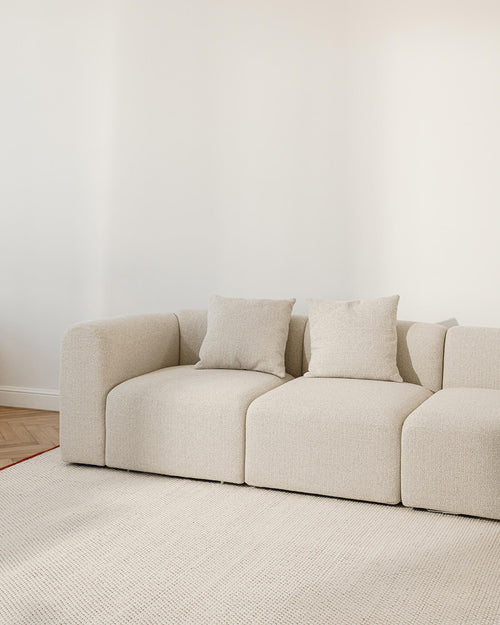 noo.ma Flom 3-zits bank - Desert Beige Bouclé, zacht design