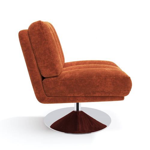 Sia Home - Fauteuil TIMELESS - Corduroy - retro oranje - 60.13cm