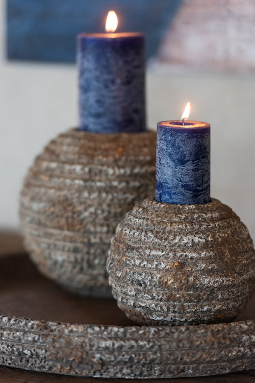 J-Line kandelaar Antiek Rond - cement - mix - large