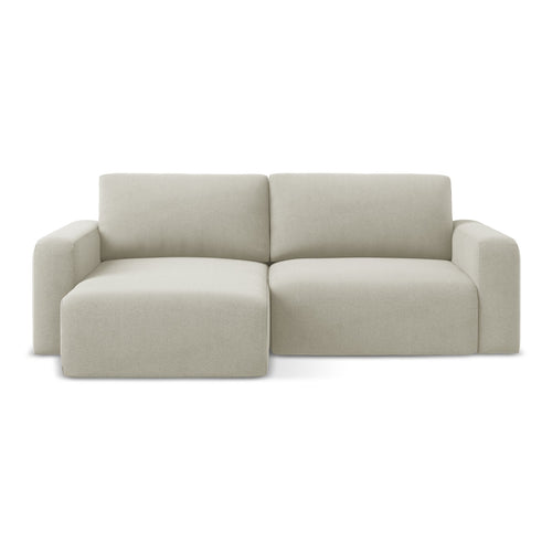 LaMiaSofa hoekbank links Ostia - textuurstof - lichtbeige - 244x149x79