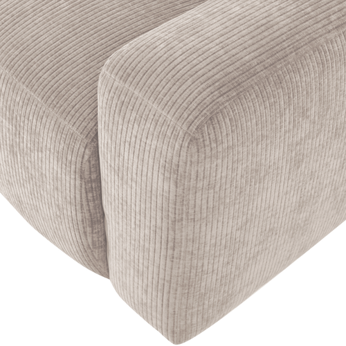 WOOOD 2-zits bank arm rechts Mojo Base - Rib - Ecru - 74x185x97