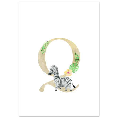 Artfulprints  Letter Q kindernaam   poster 30x40 cm - vtwonen shop
