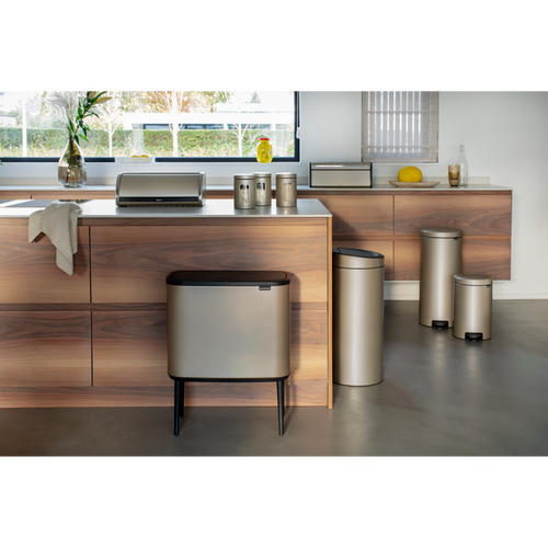 Brabantia Bo Touch Bin, met 2 binnenemmers, 11 + 23 liter - Metallic Gold