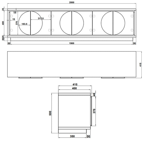 DÉJA Living Tv-meubel Isla - Naturel Eiken - 200x40x50cm