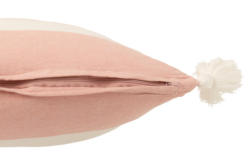 J-Line kussen Mik - katoen - wit/roze - vtwonen shop
