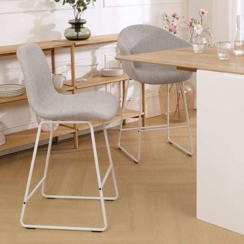 Nolon Nino-Fé Barkruk Lichtgrijs - Wit Onderstel - 75 cm - vtwonen shop