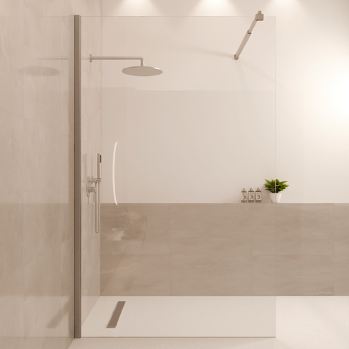 LOMAZOO douchewand Lima - inloopdouche - anti kalk nano coating - helder glas - 8 mm - chroom - 120 x 200 cm