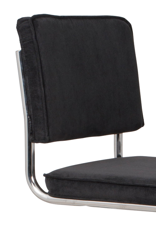 Zuiver Ridge Rib Kink Eetkamerstoelen Zwart - Set van 2 - vtwonen shop