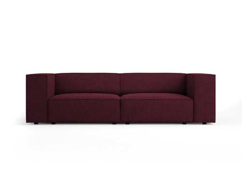 Cosmopolitan Design Bank Arendal 3-zits, chenille met ribbeleffect, robijn - 102x204x70cm