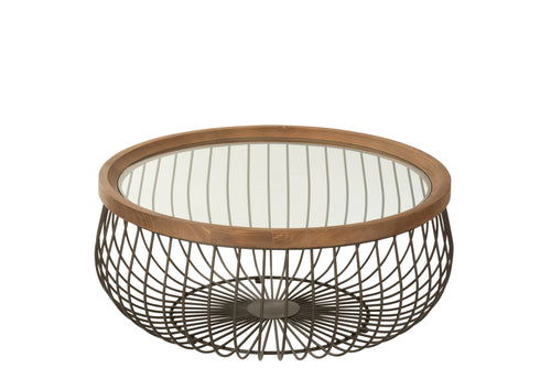 J-Line salontafel Rond - metaal/glas - zwart - 2 stuks - vtwonen shop