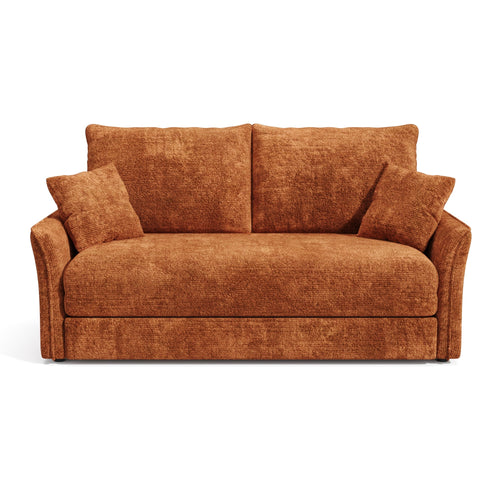 Premium Interiors - Slaapbank CHERY - getextureerd fluweel terracotta 176.5cm