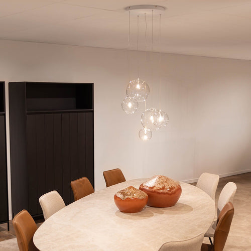 Atmooz hanglamp Camau 5 - wit - Ø 35 x H 140 cm - G4