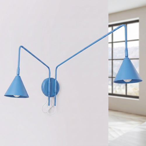 Sollux Lighting Wandlamp NOX 2 lichtblauw met schakelaar - 150x80x30cm