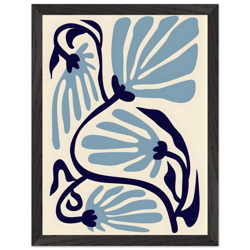 Artfulprints Poster met Lijst Matisse – Ode to a turquoise flower   - 30x40 cm - Turquoise