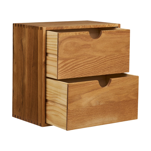 Artichok Abigail Eikenhouten Wandkast Met Twee Lades - 30 x 30 cm