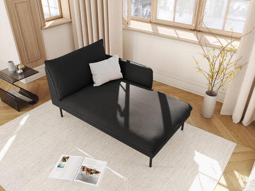 Cosmopolitan Design rechter chaise longue Vienna boucle, zwart - 170x110x95cm