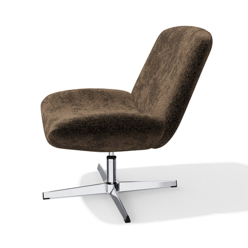 Premium Interiors - Draaistoel ABY - getextureerd fluweel espresso-bruin 66cm