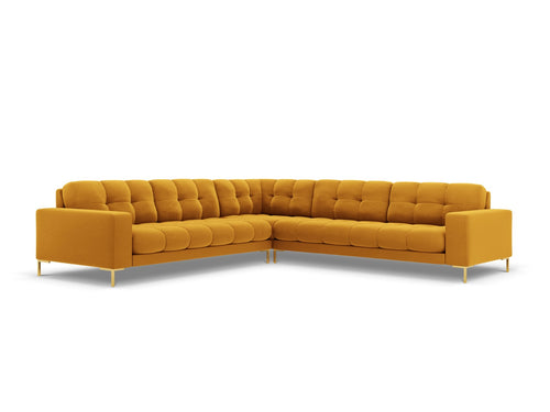 Cosmopolitan Design Symmetrische hoekbank Bali 6-zits, flueel, geel - 256x256x75cm