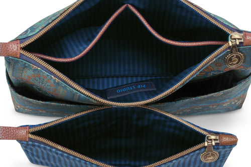 Pip Studio - Caryn Make-up Tasje Dames - Jabali - Blauw - Set van 2