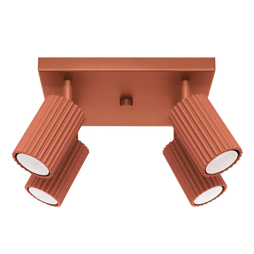 Sollux Lighting Plafondlamp KARBON 4 rood oker - 25x25x16,5cm