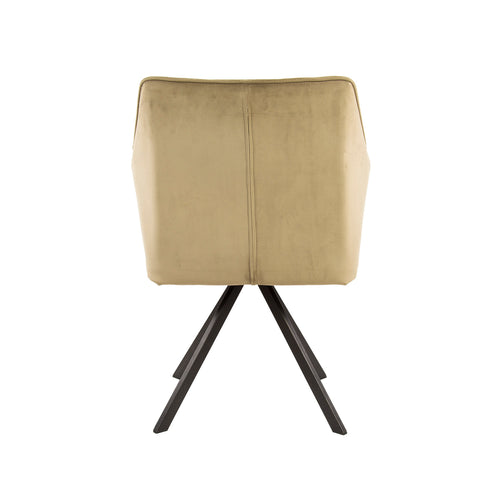 Giga Meubel Eetkamerstoel Raster - Champagne Velvet - Draaibaar - Set van 2 - Set van 2