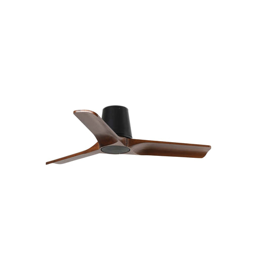 Faro Heywood Tub Kleine plafondventilator met 3 bladen, matzwart, walnoot