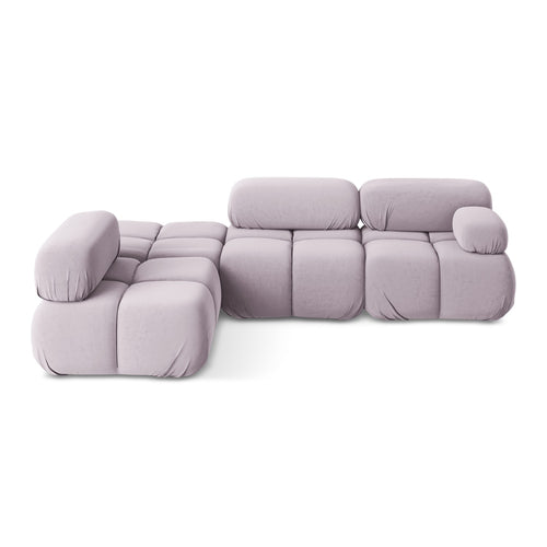 LaMiaSofa hoekbank links Sanremo - velours - lavendel - 285x190x70