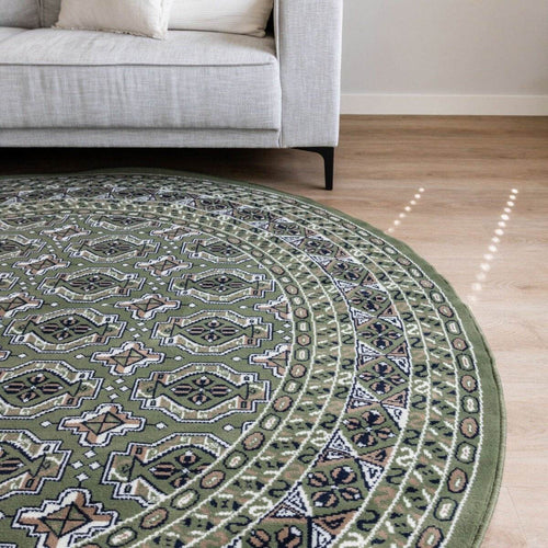 Rond Vintage Vloerkleed Rond Marad Groen Interieur05 - 100 x 100 cm - vtwonen shop