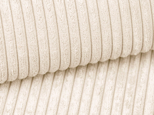 Cosmopolitan Design Modulaire hoekbank links Campi 3-zits, ribfluwelen ivoor - 156x180x70cm