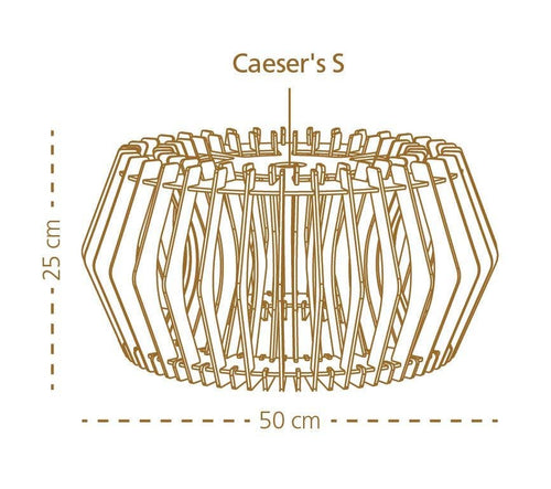 Bomerango Caeser S houten hanglamp small - met koordset zwart - Ø 43 cm - vtwonen shop