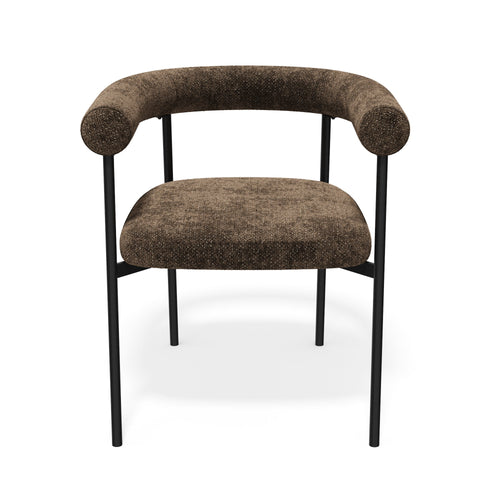 Premium Interiors - Set van 2 stoelen LOU - getextureerd fluweel espresso-bruin 64cm