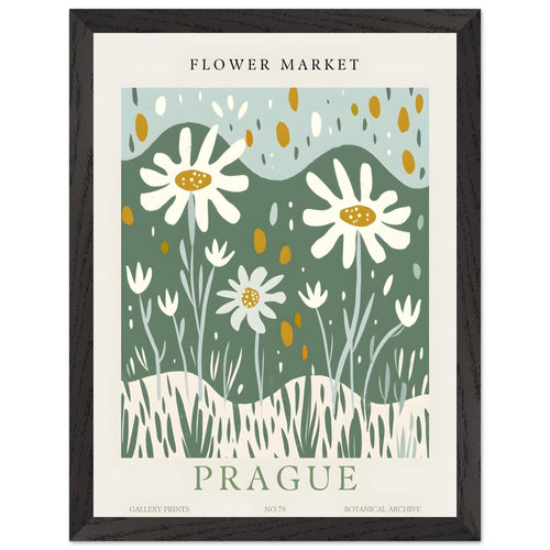 Artfulprints Poster met Lijst Flower market - Prague II   - 30x40 cm - Meerkleurig