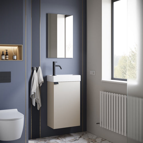 Badplaats Toiletmeubel Apollo 40 x 22 cm – Beige – Fonteinmeubel met Wastafel