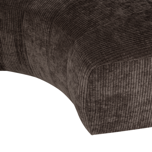 WOOOD eetbank halfronde hoek rugleuning Mojo Base - Rib - Bruin - 83x152x76