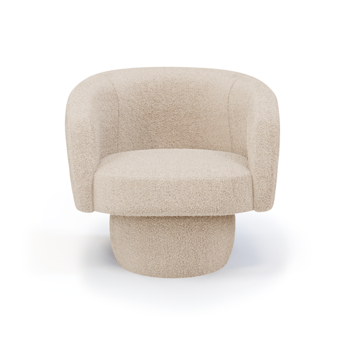 Sia Home - Kleine poefs en fauteuils ORSON - Bouclette stof - Crème - 72cm - vtwonen shop