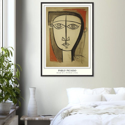 Artfulprints Poster Pablo Picasso - Head of a woman   - 30x40 cm - Bruin