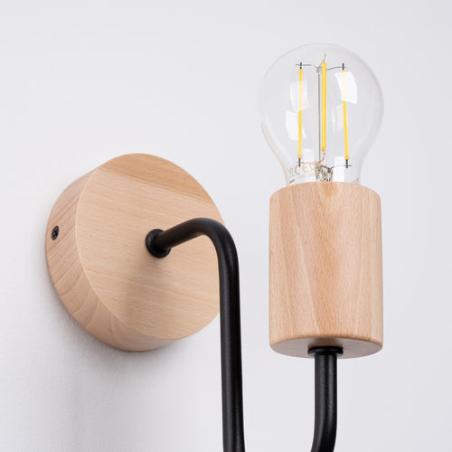 Sollux Lighting Wandlamp TIMBO zwart - 8x19x18,5cm
