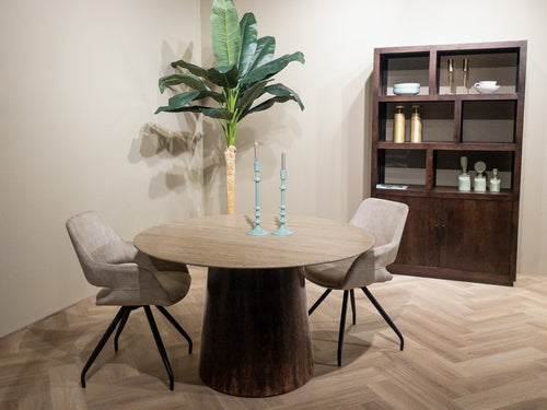 Livingfurn eetkamertafel Valentino Round - 130cm - mangohout