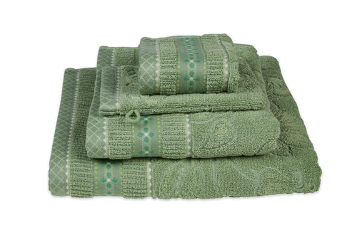 Pip Studio handdoek Jasmin Jacquard - 55x100 cm - groen - vtwonen shop