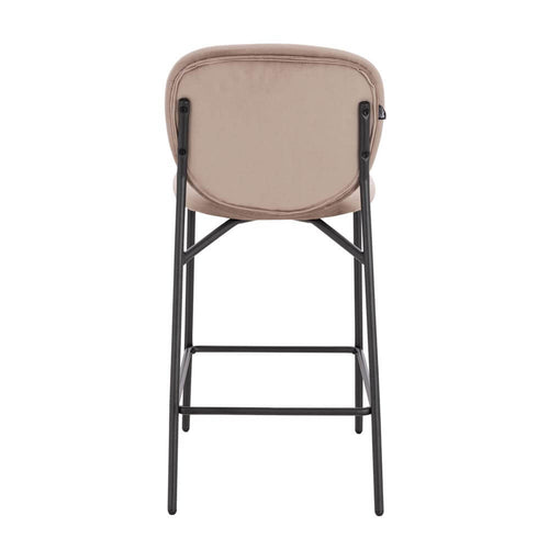 HOME DELUXE CELDA barkrukken fluweel - set van 3 lichtbruin | Barstoelen - vtwonen shop